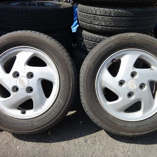 スバル ヴィヴィオ 純正アルミホイール＋タイヤ4本 8分山 155/65R13 スバル ヴィヴィオ 純正アルミホイール＋タイヤ4本 8分山 155/65R13