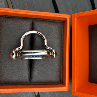 エルメス　シルバー　レザーリング