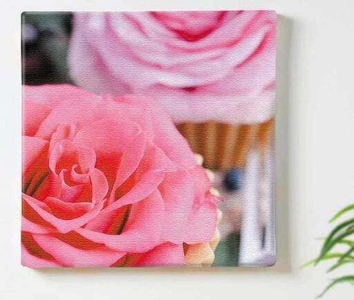 ⑧アートデリ ポスター パネル 花 100cm × 100cm 竹内陽子 日本製 軽量 ファブリック yt-300-pink-021-XL
