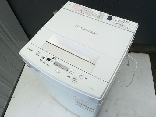 【JT4】TOSHIBA 洗濯機 4.5㎏ AW-45M5 2017年 1人～2人暮らし用 コンパクト スリム 動作品 配送可