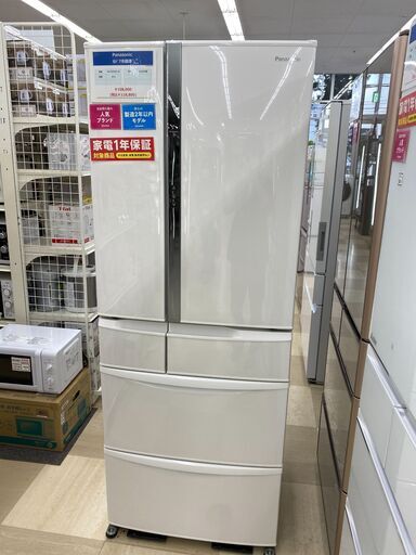 6ドア冷蔵庫 Panasonic NR-FVF455-W 451L 2020年製　【未使用品】