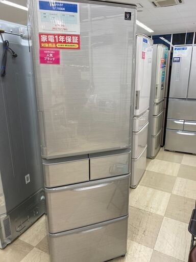 5ドア冷蔵庫 SHARP SJ-W412D-S 412L 2018年製