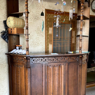 バーカウンターとハイチェア3脚セット