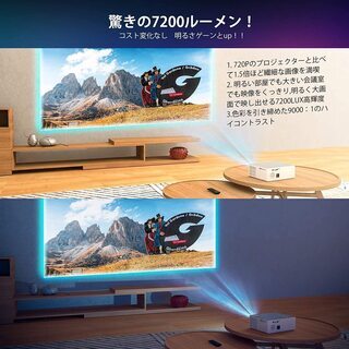 クレカOK】プロジェクター 4K Bomaker 7200lm 1080PフルHD解像度 