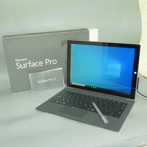 送料無料 タブレット 中古良品 Win10 12インチ Microsoft Surface Pro 3 第4世代Core i5 8GB SSD-256G Wi-Fi Office タイプカバー＆元箱付