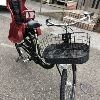 子供乗せ前大型バスケット後ろ子供乗せ26インチ 3段変速
