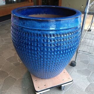 未使用 植木鉢 ブルー G2104306