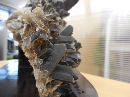 希少 黒水晶クラスター 原石 天然石 パワーストーン モリオン 32cm