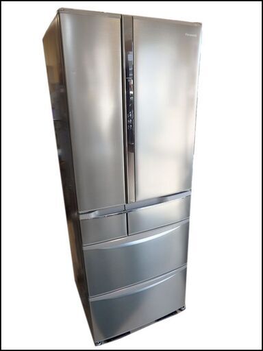 動作品/パナソニック◆トップユニット冷蔵庫/NR-F518TV◆505L/エコナビ/フレンチドア◆ロイヤルシルバー/2014年製