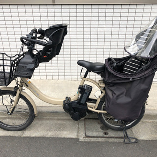 ヤマハ Pas Babby un 2019年 3人乗り  マットカフェベージュ  20インチ　電動自転車  子供乗せ レインカバー付 前乗せ付