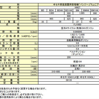 【ほぼ新品】井関　ミニ耕うん機　KM27BDH　イセキ/ヰセキ/ＩＳＥＫＩ 