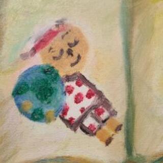 絵画『絵本は夢の中』油絵