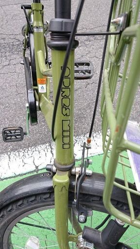 あさひ アプレミディ　自転車　ミニサイクル　オリーブ　グリーン　中古　U037 あさひ アプレミディ 自転車 ミニサイクル オリーブ グリーン 中古 U037