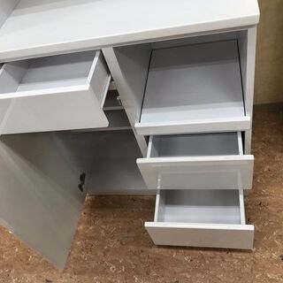 引取限定】食器棚 ホワイト×ダークブラウン【小倉南区葛原東】