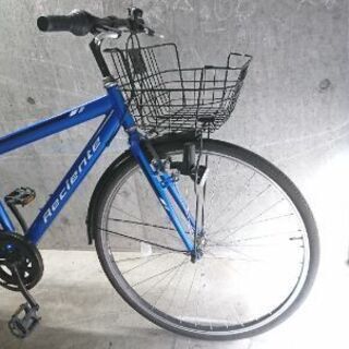 自転車中古クロスバイク Reciente 外装7段変速 カゴ鍵付き タイヤ27インチ