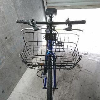 自転車中古クロスバイク Reciente 外装7段変速 カゴ鍵付き タイヤ27インチ