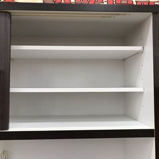 引取限定】食器棚 ホワイト×ダークブラウン【小倉南区葛原東】