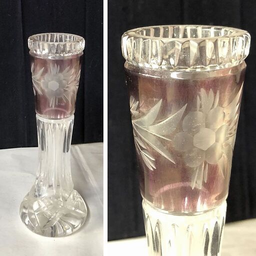 e771 ガラス 花入 花器 花瓶 古いガラス花入