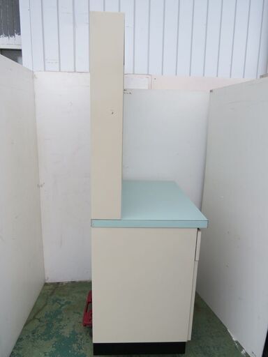 山口)下松市より 薬棚 ガラス棚 引出(鍵なし) 金庫(鍵あり) W90cm