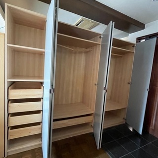収納家具 IKEA PAX キャビネット3点セット KOMPLEMENT 全面鏡: 片面扉1 