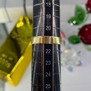 【中古品】K18平打ちリング 21号 3.3g  4.8mm台 ［46］