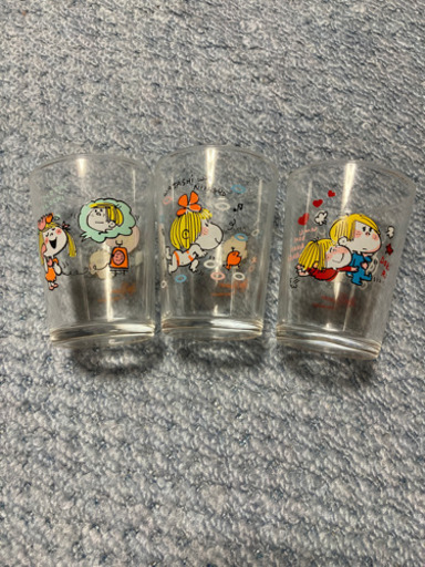 新品・未使用　昭和レトロ　水森亜土　タンブラー3点セット