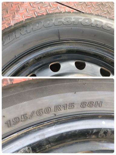 195/60R15 溝98% タイヤ2本bridgestone - その他 