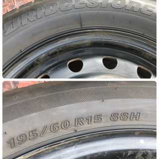 195/60R15 溝98%　タイヤ2本bridgestone