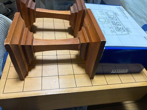 チェス将棋囲碁用チェスクロック+二寸足つき将棋盤）（駒台+足つき）
