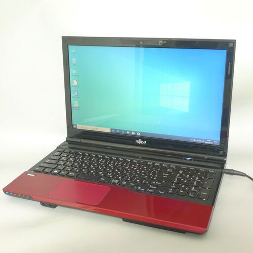 1台限定 送料無料 新品SSD搭載 レッド色 ノートパソコン 中古良品 Win10 15.6型 富士通 AH45/K Core i5 8GB BD-R 無線LAN webカメラ Office