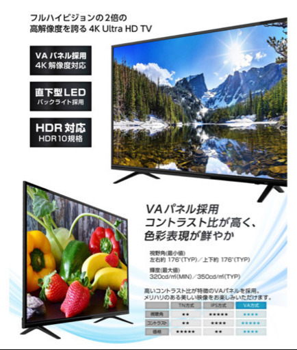 ※新品未使用※ maxzen 65V型 液晶テレビ（JU65SK04/2019年モデル）