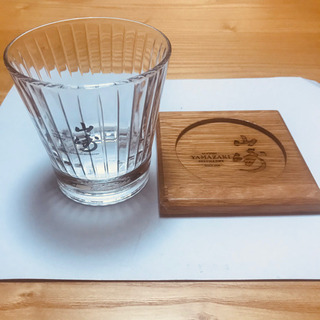 「山崎」のグラスとコースター