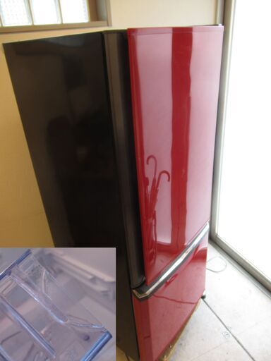 世田谷区近辺配送可能（下見OK：直接引取5,000円）　2ドア冷蔵庫　2012年製　定格内容積300Ｌ　MR-D30T-R [イタリアンレッド] 三菱電機 MITSUBISHI ELECTRIC  [大容量８４Ｌビッグフリーザー搭載＆２１６Ｌ冷蔵室]
