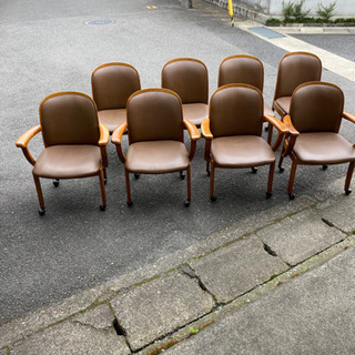 飛騨、シラカワ製椅子×4 肘付きシラカワ椅子✖️4