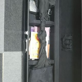 津軽三味線　紫檀　三つ折れ　再生皮(黒)