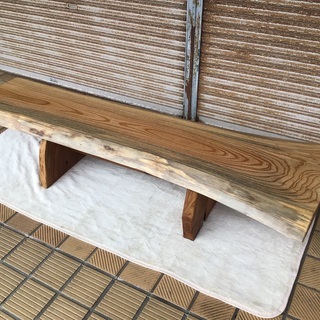 【ネット決済・配送可】ケヤキテーブル天板　一枚板　無垢板　天然木...