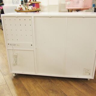 レンジボードカウンター キャスター付き ホワイト 幅約120cm