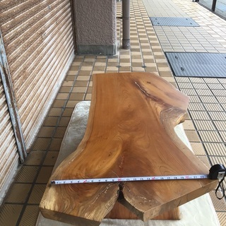 欅ダイニングテーブル天板 一枚板 無垢材 磨き加工済み