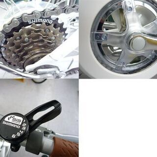 20インチ ６段変速 折りたたみ自転車 ホワイト 白 チャムスのステッカー付き 札幌市手稲区