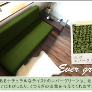 【ネット決済】ソファベッド用　ソファカバー　ストレッチ素材　グリーン