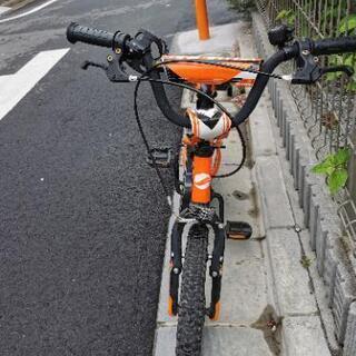 美品 子供自転車 オレンジ色