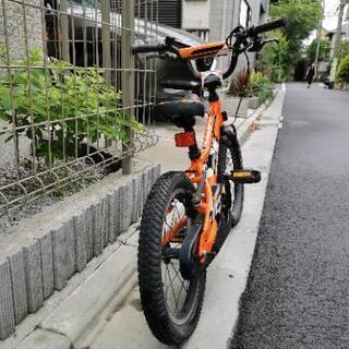 美品 子供自転車 オレンジ色