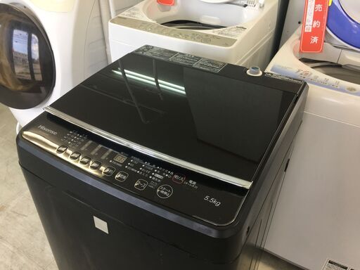 ハイセンス5.5K洗濯機　2018年製　ガラストップ分解クリーニング済み！！
