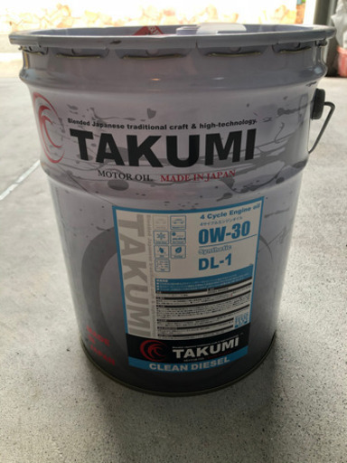 【新品】TAKUMI ディーゼルエンジン用オイル DL-1 0W-30 20L