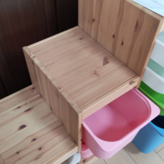 IKEA トロファスト　階段　木製　ボックス付き IKEA イケア トロファスト 階段型 収納棚 収納ボックス付き