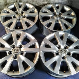 中古サマータイヤセット マツダ純正 16インチ 6.5J+50 4H-100 ダンロップ ルマン5 195/45R16 中古アルミ マツダ アテンザ純正 16インチ 6.5J +50 5H114.3 新品夏タイヤ