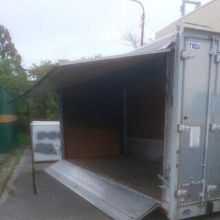 【香取市山之辺】No.K-5、E-5【屋台や塗装ブースにも】【左右はね上げウイング】【手動タイプ】特殊なアルミコンテナ 長さ約545cm×幅219cm×高さ250cmくらい 配送可 香取市山之辺】No.K-5、E-5【屋台や塗装ブースにも】【左右はね上げ