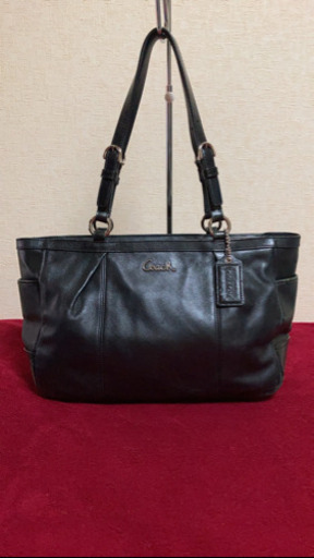 5MKO359   黒 COACH 革 トートバッグ ハンドバッグ