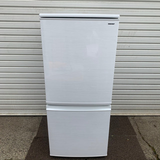 内部清掃済み SHARP SJ-D14D-W 冷蔵庫 2枚ドア 2018年製 シャープ