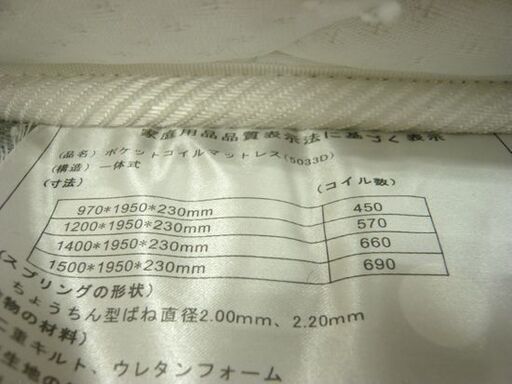 スイートデコレーション シングルサイズ マットレス ポケットコイル